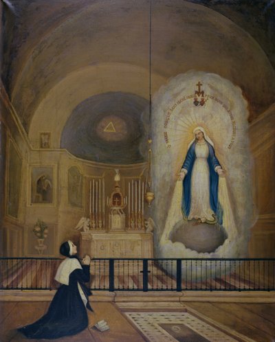 Apparizione della Vergine a Santa Caterina Labouré (1806-76) 31 luglio 1830, 1835 da Le Cerf